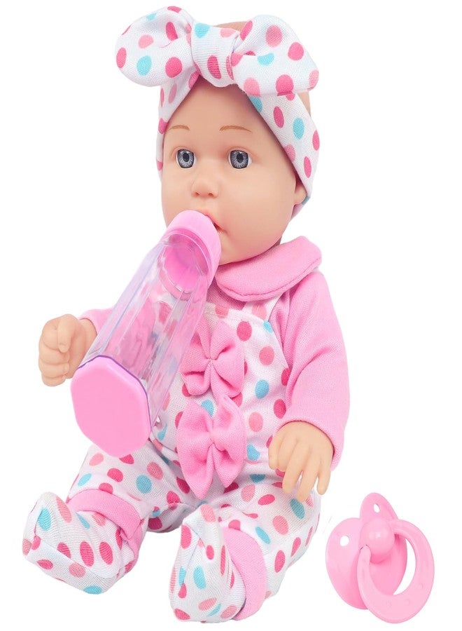 UNICORN ELEMENT 12" Baby Doll with Pink Dot Clothes Accessories Playset, 7 Set 12 Inch Baby Doll Bottle Toy Pacifier Pretend Game for 3+ Kids Gifts in Box - Image 1
